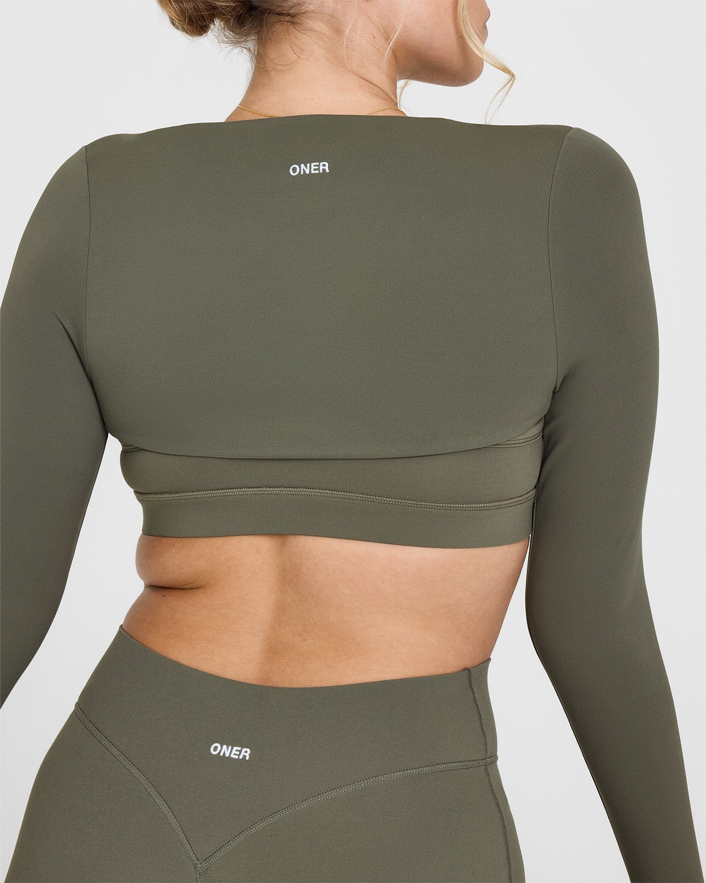 SoftMotionâ„¢ Long Sleeve Shrug with White Logo | Alpine Green