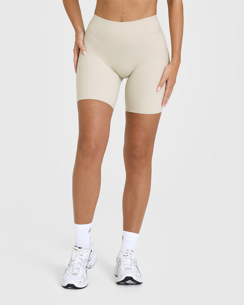 Oner Modal SoftMotionâ„¢ Cycling Shorts 8" with White Logo | Sand