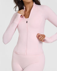SoftMotionâ„¢ Jacket with White Logo | Ballet Pink