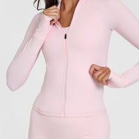 SoftMotionâ„¢ Jacket with White Logo | Ballet Pink