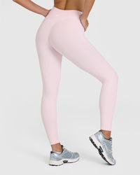 SoftMotionâ„¢ Leggings with White Logo | Ballet Pink