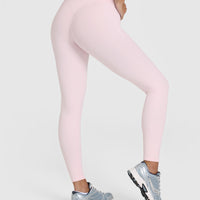 SoftMotionâ„¢ Leggings with White Logo | Ballet Pink