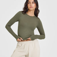 Mellowâ„¢ Rib Mid Long Sleeve Top | Alpine Green