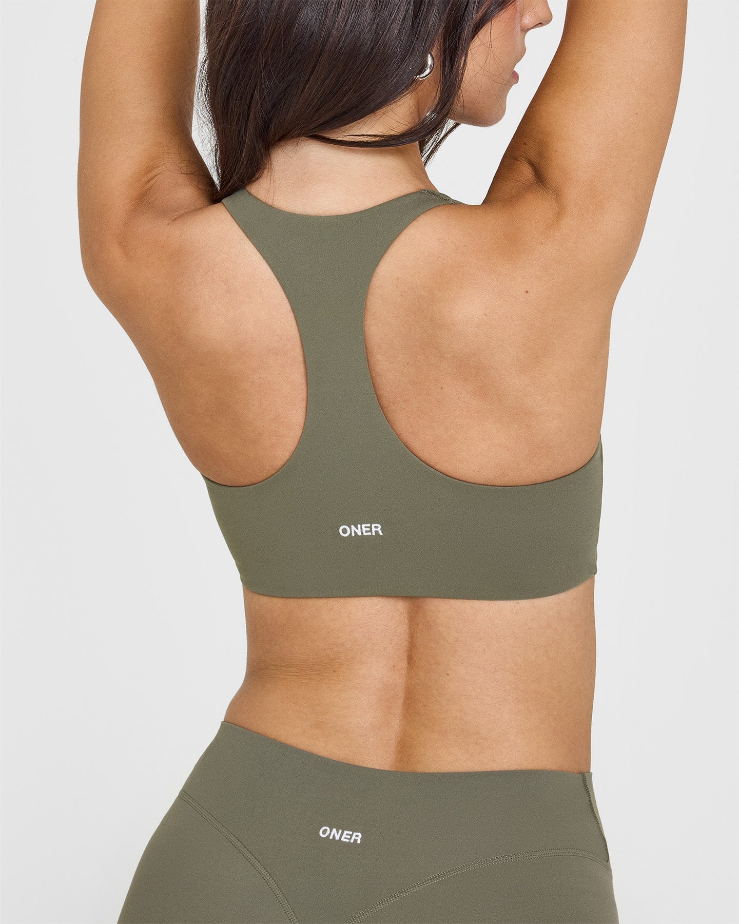 SoftMotionâ„¢ Sports Bra with White Logo | Alpine Green