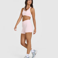 SoftMotionâ„¢ Shorts 6" with White Logo | Ballet Pink