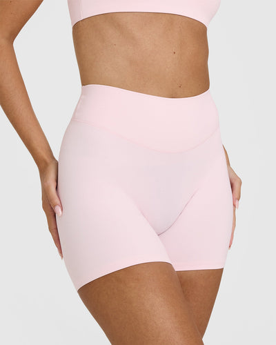 SoftMotionâ„¢ Shorts 6" with White Logo | Ballet Pink