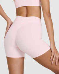 SoftMotionâ„¢ Shorts 6" with White Logo | Ballet Pink
