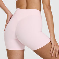SoftMotionâ„¢ Shorts 6" with White Logo | Ballet Pink