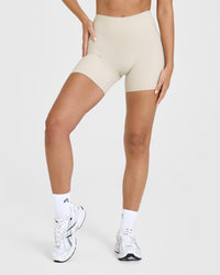 SoftMotionâ„¢ Shorts 6" with White Logo | Sand