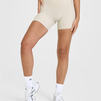 SoftMotionâ„¢ Shorts 6" with White Logo | Sand