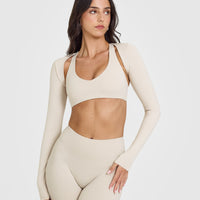 SoftMotionâ„¢ Long Sleeve Shrug | Sand