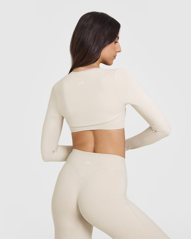 SoftMotionâ„¢ Long Sleeve Shrug | Sand