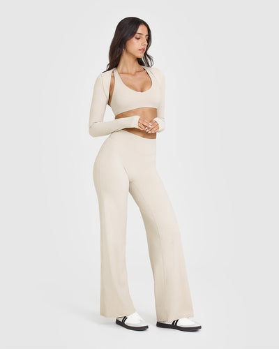 SoftMotionâ„¢ Long Sleeve Shrug | Sand