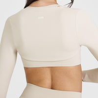 SoftMotionâ„¢ Long Sleeve Shrug | Sand