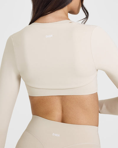 SoftMotionâ„¢ Long Sleeve Shrug | Sand