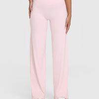 SoftMotionâ„¢ Straight Leg Bottoms with White Logo | Ballet Pink