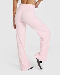 SoftMotionâ„¢ Straight Leg Bottoms with White Logo | Ballet Pink