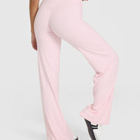 SoftMotionâ„¢ Straight Leg Bottoms with White Logo | Ballet Pink