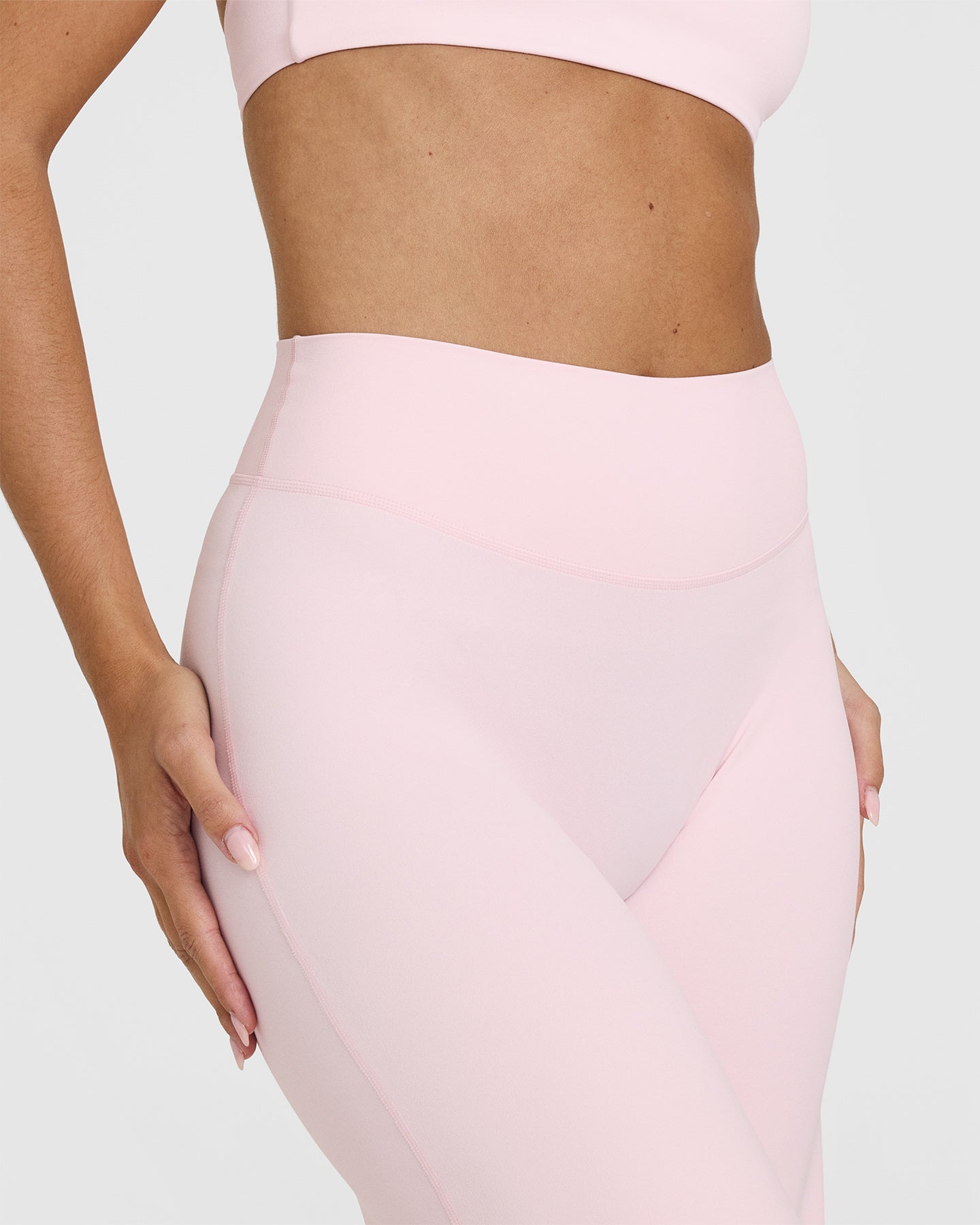 SoftMotionâ„¢ Straight Leg Bottoms with White Logo | Ballet Pink