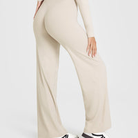 SoftMotionâ„¢ Straight Leg Bottoms with White Logo | Sand