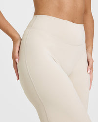 SoftMotionâ„¢ Straight Leg Bottoms with White Logo | Sand