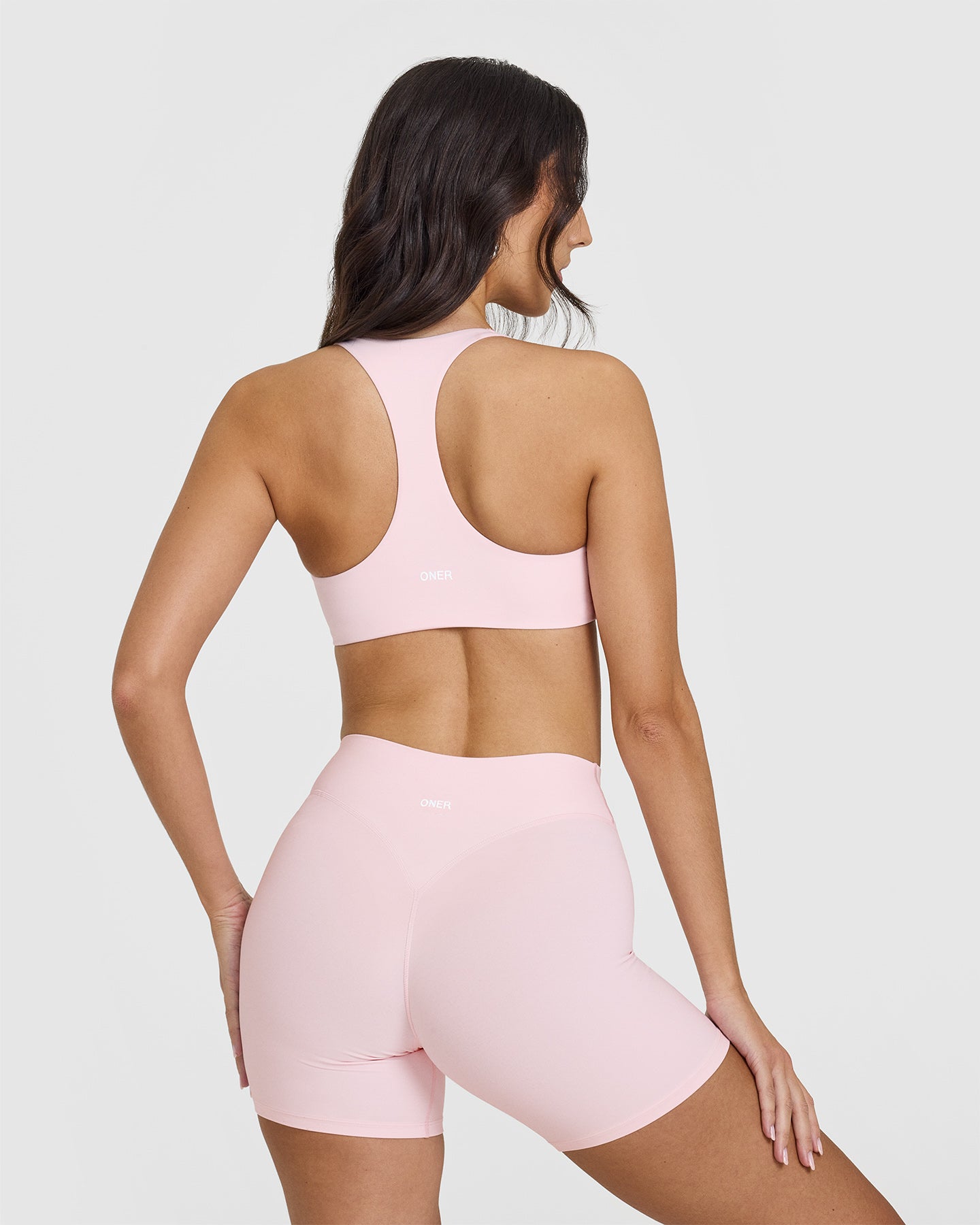 SoftMotionâ„¢ Bralette with White Logo | Ballet Pink