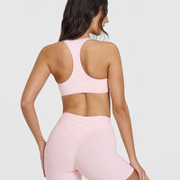 SoftMotionâ„¢ Bralette with White Logo | Ballet Pink
