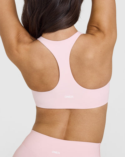 SoftMotionâ„¢ Bralette with White Logo | Ballet Pink