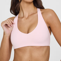 SoftMotionâ„¢ Bralette with White Logo | Ballet Pink
