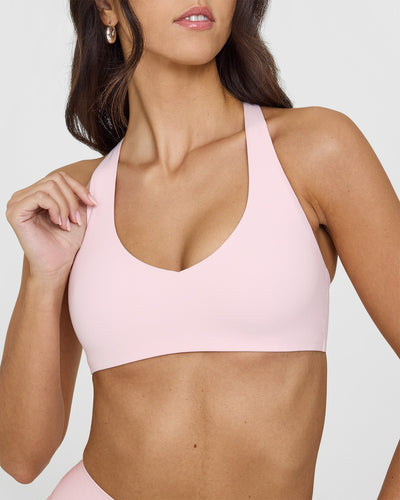 SoftMotionâ„¢ Bralette with White Logo | Ballet Pink