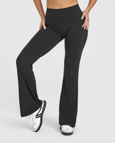 SoftMotion™ Flared Bottoms with White Logo | Soft Black