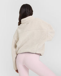 Zip Through Fleece Jacket | Sand