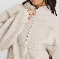 Zip Through Fleece Jacket | Sand