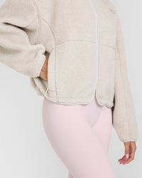 Zip Through Fleece Jacket | Sand
