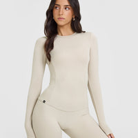 Mellow™ Rib Long Sleeve Top | Sand