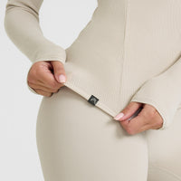 Mellow™ Rib Long Sleeve Top | Sand