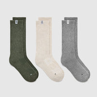Slouchy Socks 3 Pack | Alpine Green/Sand/Grey