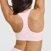 SoftMotionâ„¢ Sports Bra with White Logo | Ballet Pink