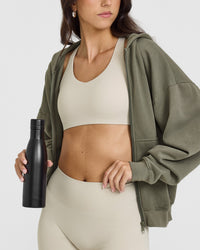 SoftMotionâ„¢ Sports Bra with White Logo | Sand