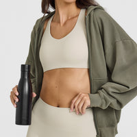 SoftMotionâ„¢ Sports Bra with White Logo | Sand