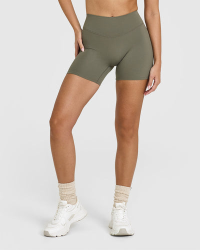 SoftMotionâ„¢ Shorts 6" with White Logo | Alpine Green