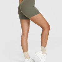 SoftMotionâ„¢ Shorts 6" with White Logo | Alpine Green