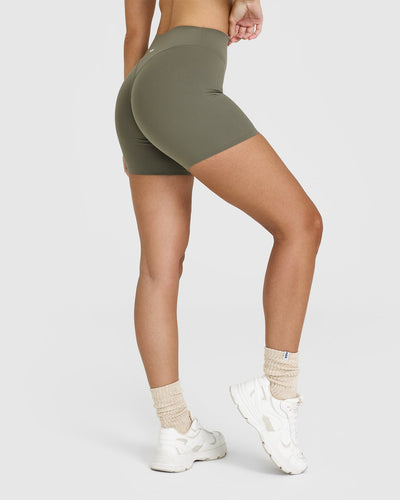 SoftMotionâ„¢ Shorts 6" with White Logo | Alpine Green