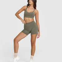 SoftMotionâ„¢ Shorts 6" with White Logo | Alpine Green