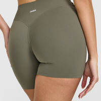 SoftMotionâ„¢ Shorts 6" with White Logo | Alpine Green