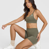 SoftMotionâ„¢ Shorts 6" with White Logo | Alpine Green