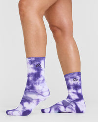 Tie Dye Crew Sock | Glaucous Blue/Iced Green/Iris Purple