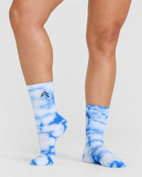 Tie Dye Crew Sock | Glaucous Blue/Iced Green/Iris Purple