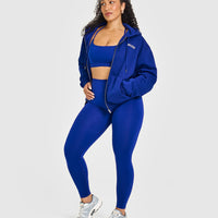 Foundations Zip Through Hoodie With Printed Graphic | Strong Blue