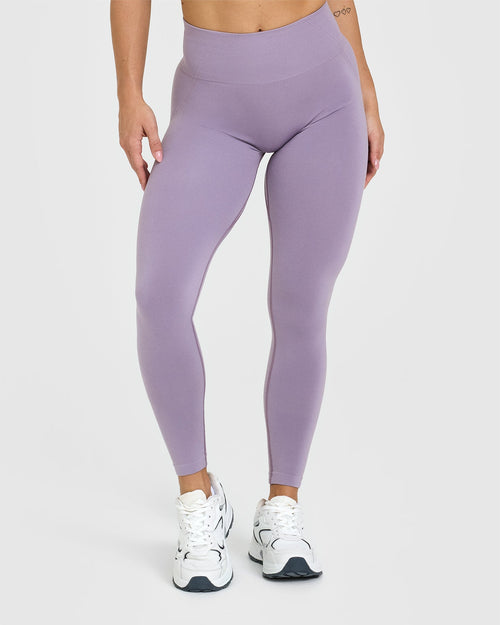 Oner Modal Effortless Seamless Leggings with White Logo | Soft Purple